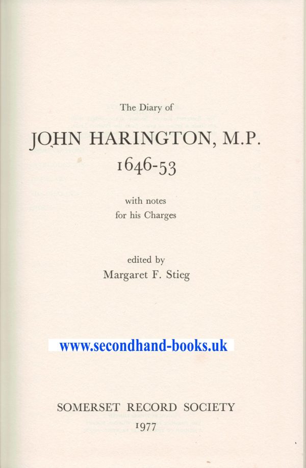 Diary of John Harington MP 1646-53